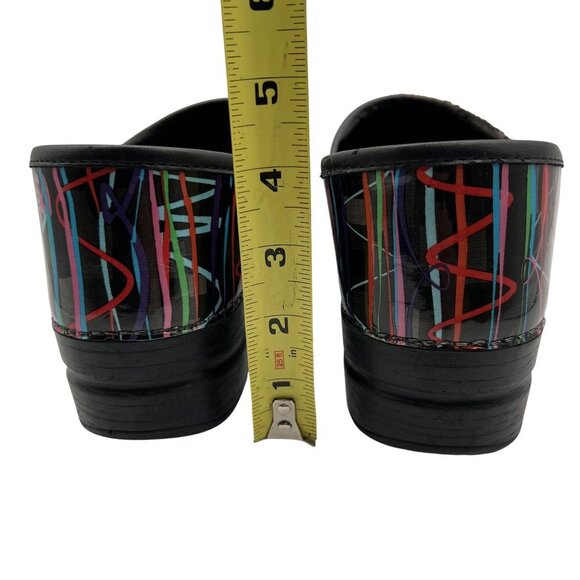 Dansko Womens 11.5 Professional Retro Streamer Patent Leather Clogs Comfort Shoe - Picture 12 of 16